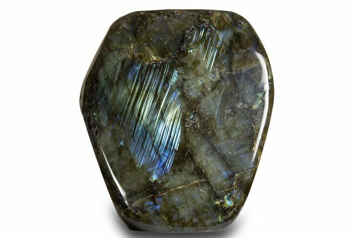 Flashy, Free-Standing Polished Labradorite - Madagascar #325211